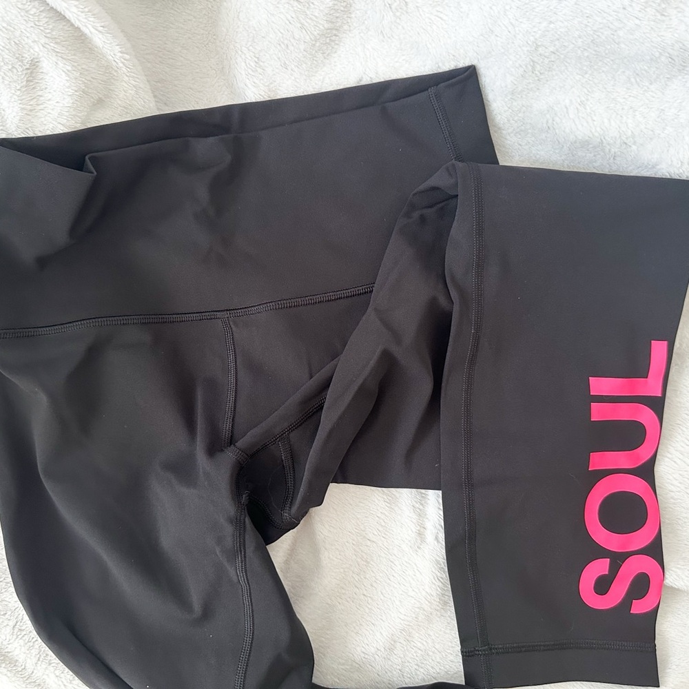 Black Leggings with Pink Soul Logo